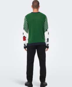 Only & Sons Xmas Landscape Knit Green