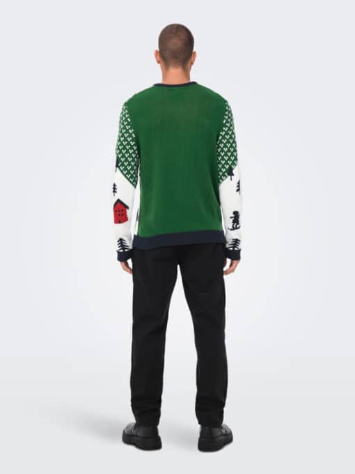 Only & Sons Xmas Landscape Knit Green