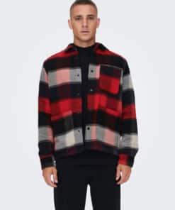 Only & Sons Ali Heavy Twill Overshirt Adrenaline Rush