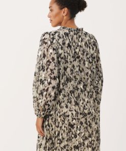 Part Two Tristin Dress Texture Print Gold