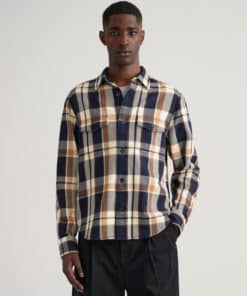 Gant Heavy Twill Check Shirt Vintage Cream