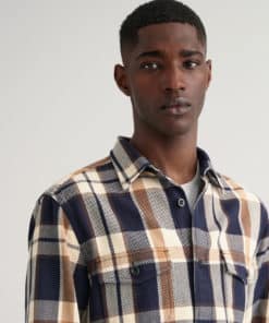 Gant Heavy Twill Check Shirt Vintage Cream
