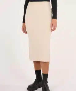 Knowledge Cotton Apparel Mid Length Merino Knit Skirt Kelp