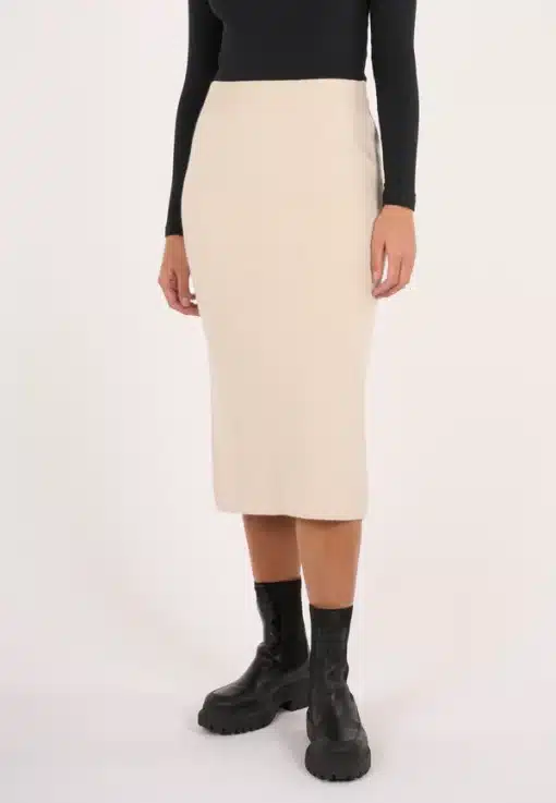 Knowledge Cotton Apparel Mid Length Merino Knit Skirt Kelp