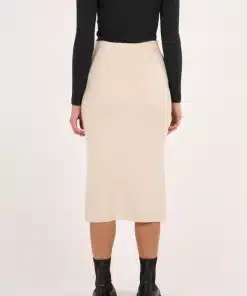Knowledge Cotton Apparel Mid Length Merino Knit Skirt Kelp