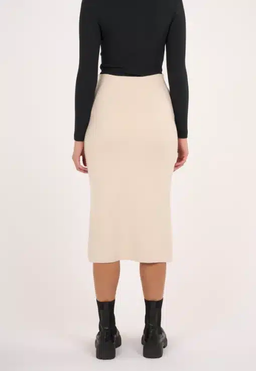 Knowledge Cotton Apparel Mid Length Merino Knit Skirt Kelp