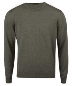 Stenströms Merino V-neck Elbow Patch Green