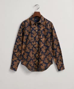 Gant Woman Paisley Cotton Voile Shirt Evening Blue