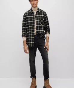 Boss Riou Flannel Shirt Black