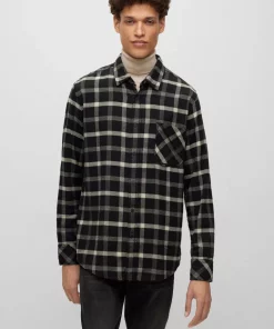 Boss Riou Flannel Shirt Black