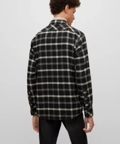 Boss Riou Flannel Shirt Black