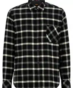Boss Riou Flannel Shirt Black