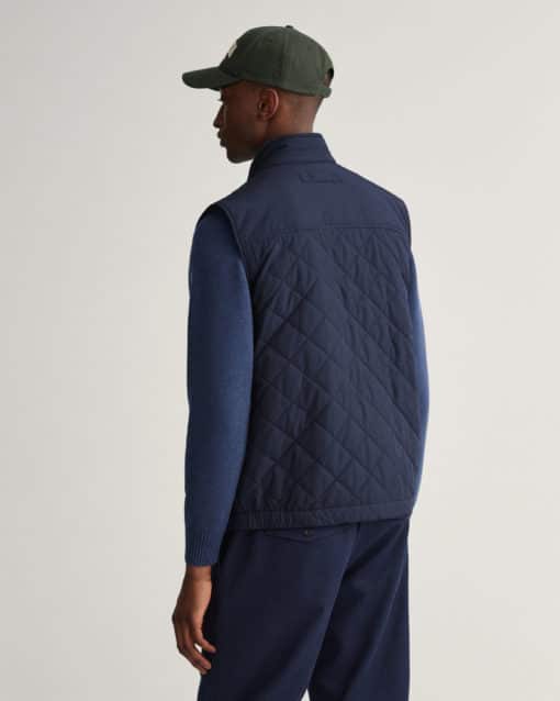 Gant Quilted Windcheat Vest Evening Blue