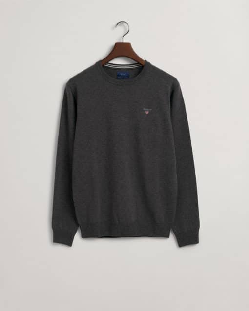 Gant Superfine Lambswool Crew Neck Jumper Antracit Melange