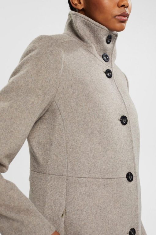 Esprit Wool Coat Taupe