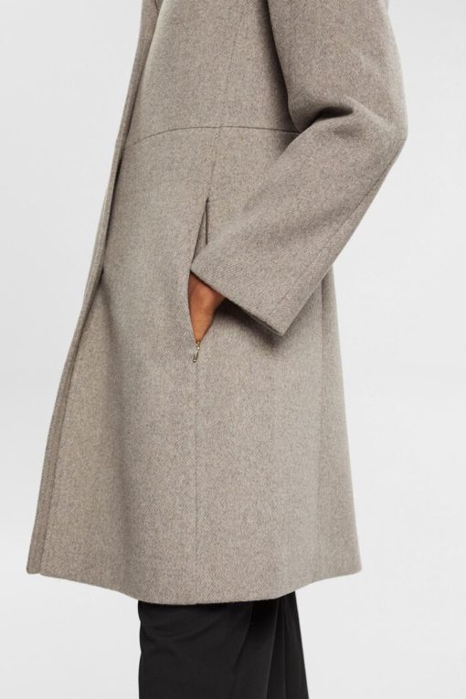 Esprit Wool Coat Taupe