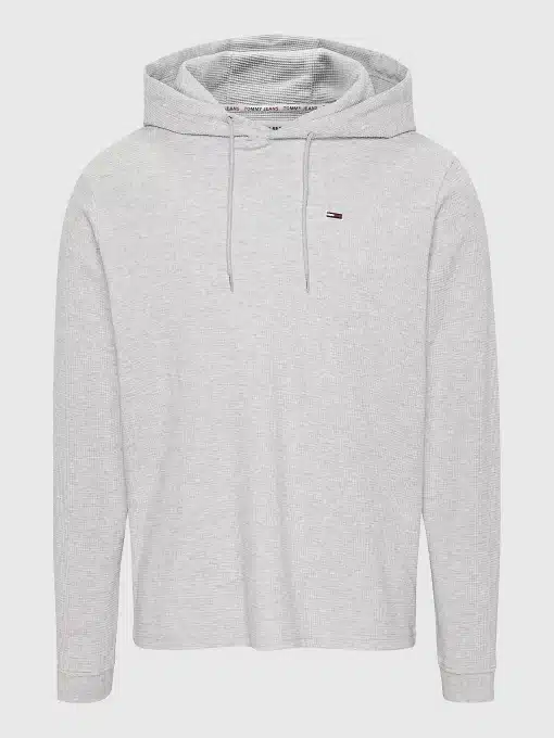 Tommy Jeans Waffle Knit Hoody Silver Grey Htr