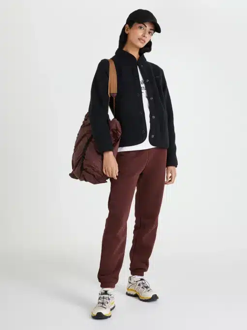 Peak Performance Fleece Snap Cardigan Women Black