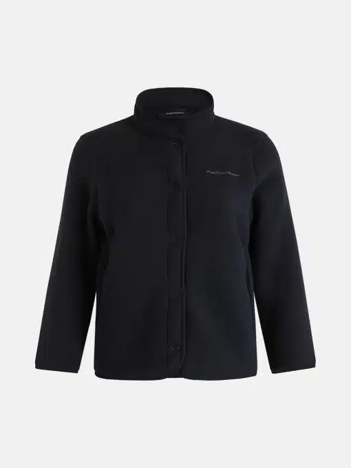 Peak Performance Fleece Snap Cardigan Women Black
