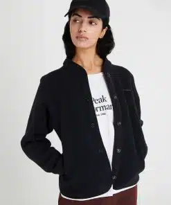 Peak Performance Fleece Snap Cardigan Women Black