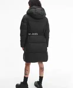 Calvin Klein Nylon Belted Puffer Coat Black