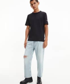 Calvin Klein Monologo Sleeve Badge T-shirt Black