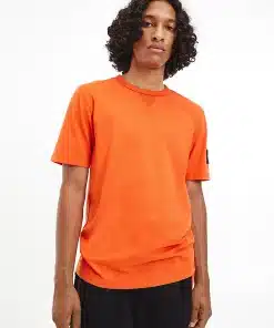 Calvin Klein Monologo Sleeve Badge T-shirt Coral Orange