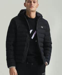 Fred Perry Hooded Insulated Jacket Black