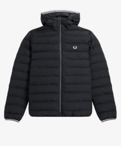 Fred Perry Hooded Insulated Jacket Black