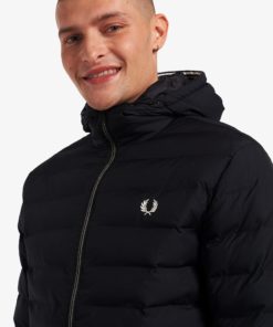Fred Perry Hooded Insulated Jacket Black