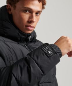 Superdry Sports Puffer Hooded Jacket Black