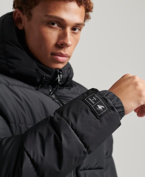 Superdry Sports Puffer Hooded Jacket Black