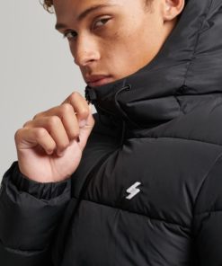 Superdry Sports Puffer Hooded Jacket Black