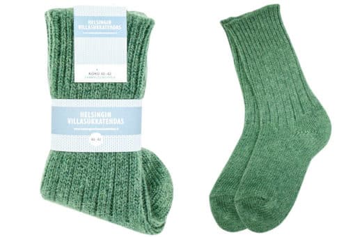 Helsingin Villasukkatehdas villasukat Sammaleenvihreä