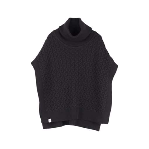 Makia Woman Leaf Collar Knit Black
