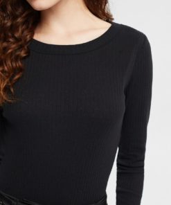 Esprit Ribbed Ls T-shirt Black