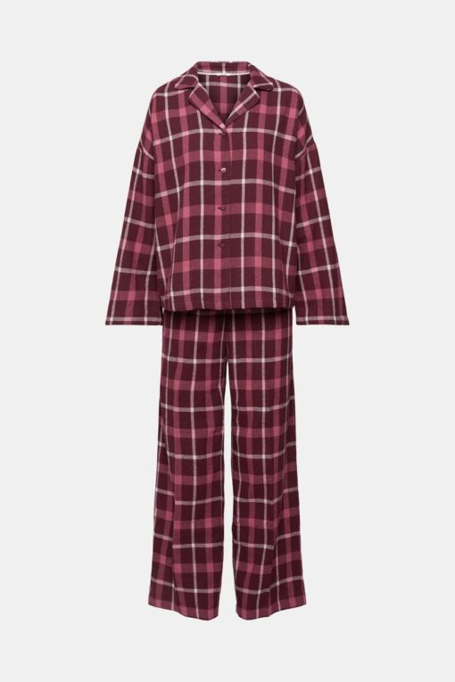 Esprit Flannel Pyjama Bordeaux Red