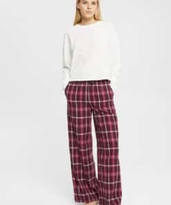 Esprit Flannel Pyjama Pants Bordeaux Red
