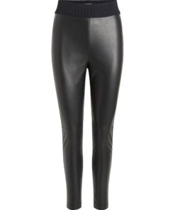 Vila Dagmar Coated Leggings Black