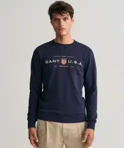 Gant Banner Shield C-Neck Sweater Evening Blue