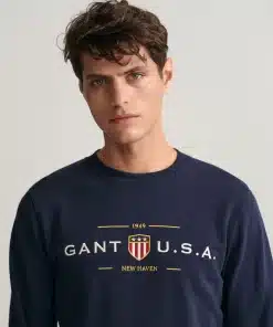 Gant Banner Shield C-Neck Sweater Evening Blue