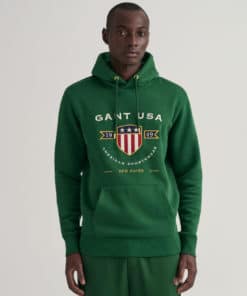Gant Banner Shield Hoodie Eden Green