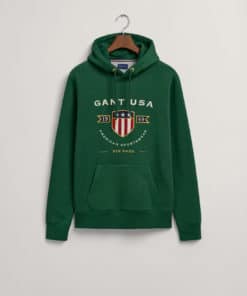 Gant Banner Shield Hoodie Eden Green