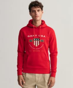 Gant Banner Shield Hoodie Equestrian Red
