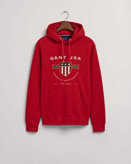 Gant Banner Shield Hoodie Equestrian Red