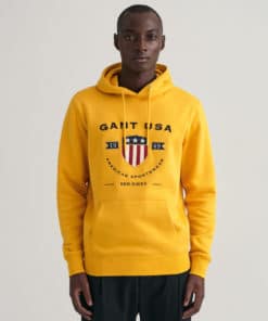 Gant Banner Shield Hoodie Ivy Gold
