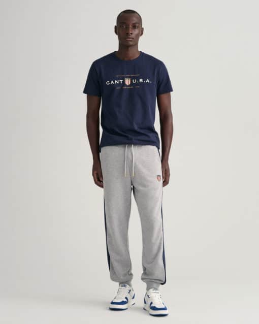 Gant Banner Shield Sweat Pants Grey Melange