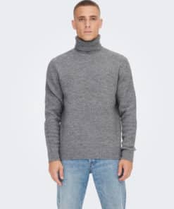 Only & Sons Patrick Roll Neck Knit Gey