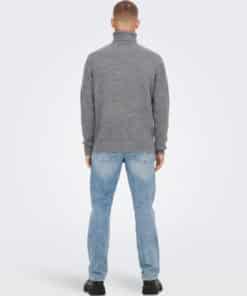 Only & Sons Patrick Roll Neck Knit Gey