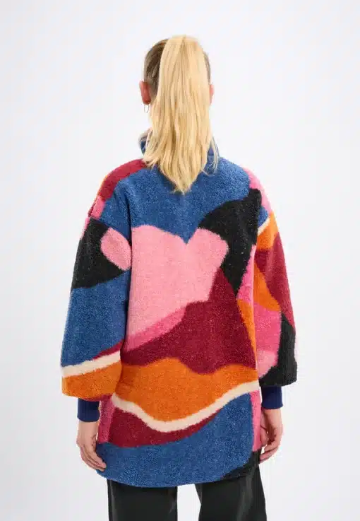 Knowledge Cotton Apparel Printed High Zip Jacket